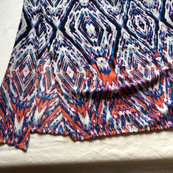 NY Collection Long skirt Small Orange, blue and white tie dye, 1/2 slip - Picture 7 of 8